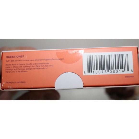 Flamingo 5-Blade Women's Razor: 1 Papaya Razor Handle + 2 Razor Blade Cartridges - Picture 3 of 4